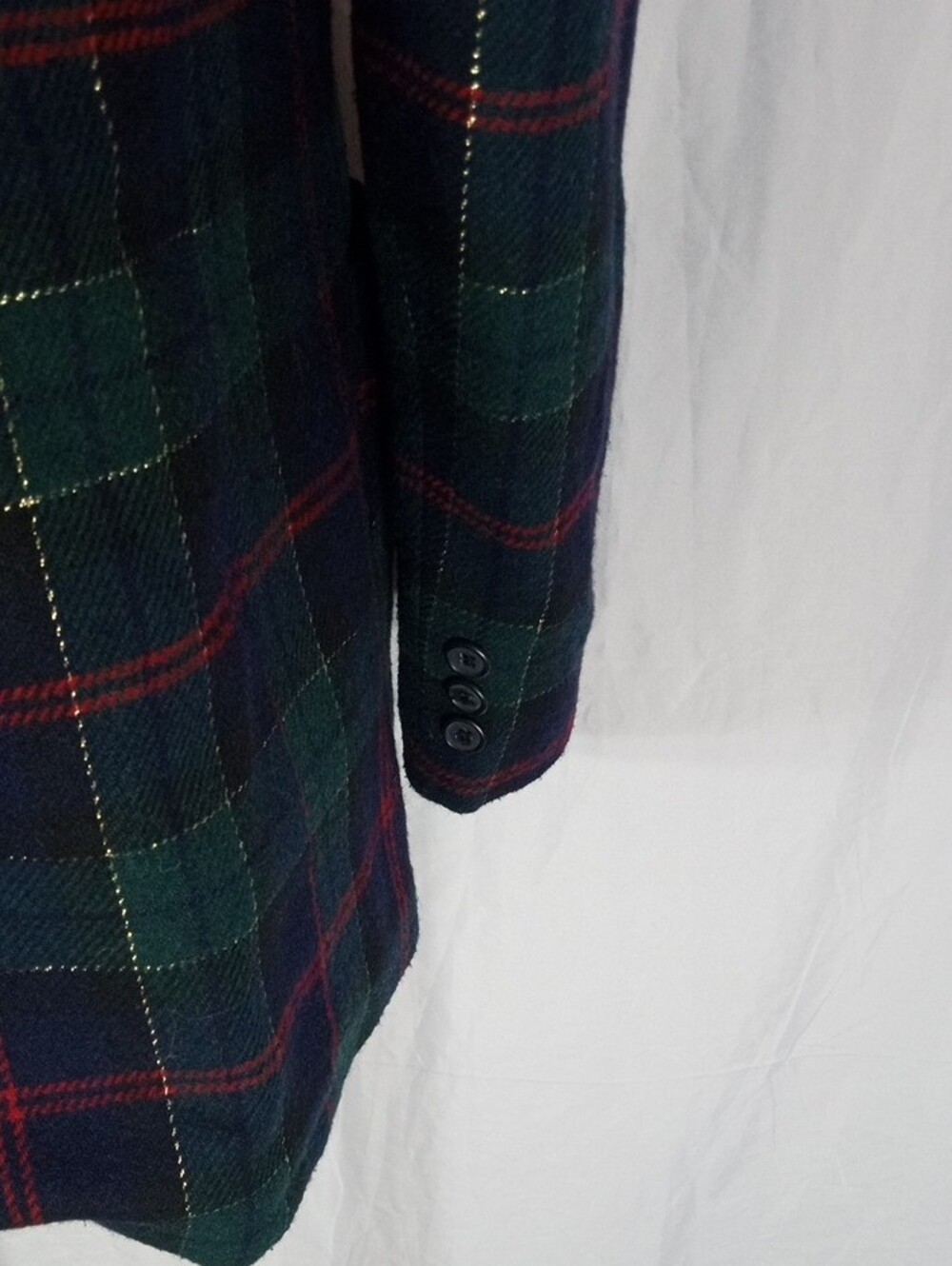 White Stag Plaid Single-Button Blazer in Navy & Green - Picture 8 of 9